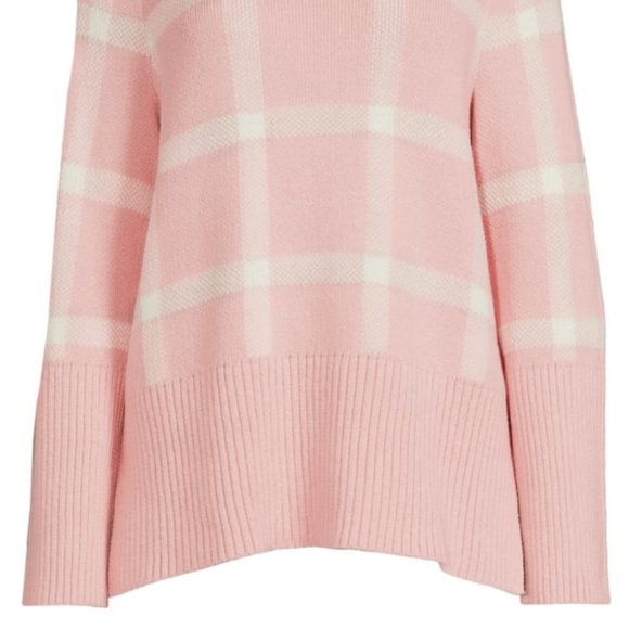 Free Assembly Rib Turtleneck Sweater Medium Pink Plaid Midweight New - Picture 8 of 9